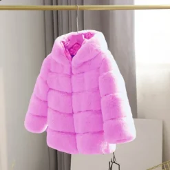 Kids Girls' Faux Fur Coat Solid Color Cute School Coat Outerwear 4 years+ Fall White Champagne Pink