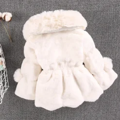 Kids Girls' Faux Fur Coat Solid Color Cute School Coat Outerwear 4 years+ Fall Black White Pink