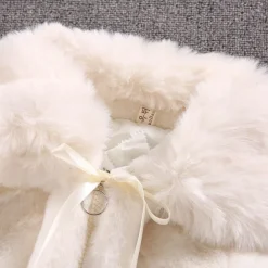 Kids Girls' Faux Fur Coat Solid Color Cute School Coat Outerwear 4 years+ Fall Black White Pink