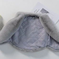 Kids Girls' Faux Fur Coat Solid Color Cute Patchwork School Coat Outerwear 4 years+ Fall Black Pink Red