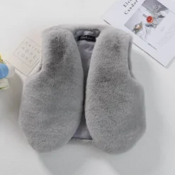 Kids Girls' Faux Fur Coat Solid Color Cute Patchwork School Coat Outerwear 4 years+ Fall Black Pink Red