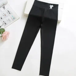 Kids Girls' Fleece Lined Leggings Animal Active Outdoor 7-13 Years Winter Black White Pink