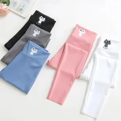 Kids Girls' Fleece Lined Leggings Animal Active Outdoor 7-13 Years Winter Black White Pink