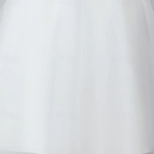 Kids Girls' Flower Girl Dress Dress Party Dress Solid Color 3/4 Length Sleeve Performance Wedding Party Lace Mesh Fashion Adorable Princess Polyester Maxi Lace Dress Party Dress Swing Dress Summer