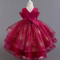 Kids Girls' Flower Girl Dress Party Dress Sequin Sleeveless Wedding Party Special Occasion Sequins Mesh Adorable Sweet Cotton Polyester Asymmetrical Party Dress Summer Spring Fall 4-13 Years White