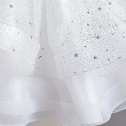 Kids Girls' Flower Girl Dress Party Dress Sequin Sleeveless Wedding Party Special Occasion Sequins Mesh Adorable Sweet Cotton Polyester Asymmetrical Party Dress Summer Spring Fall 4-13 Years White