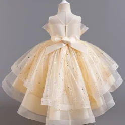 Kids Girls' Flower Girl Dress Party Dress Sequin Sleeveless Wedding Party Special Occasion Sequins Mesh Adorable Sweet Cotton Polyester Asymmetrical Party Dress Summer Spring Fall 4-13 Years White