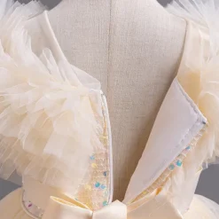 Kids Girls' Flower Girl Dress Party Dress Sequin Sleeveless Wedding Party Special Occasion Sequins Ruched Zipper Adorable Sweet Cotton Polyester Asymmetrical Party Dress Summer Spring Fall 4-13 Years