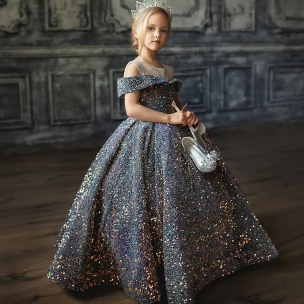 Kids Girls' Flower Girl Dress Party Dress Solid Color Sleeveless Performance Wedding Party Mesh Princess Sweet Mesh Mid-Calf Sheath Dress Tulle Dress Flower Girl's Dress Summer Spring Fall 2-12 Years