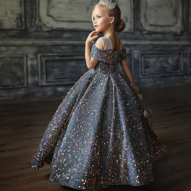 Kids Girls' Flower Girl Dress Party Dress Solid Color Sleeveless Performance Wedding Party Mesh Princess Sweet Mesh Mid-Calf Sheath Dress Tulle Dress Flower Girl's Dress Summer Spring Fall 2-12 Years