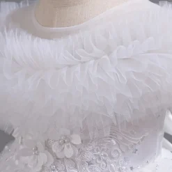 Kids Girls' Flower Girl Dress Party Dress Solid Color Floral Star Sleeveless Wedding Party Special Occasion Sequins Ruched Mesh Adorable Sweet Cotton Polyester Asymmetrical Party Dress Summer Spring