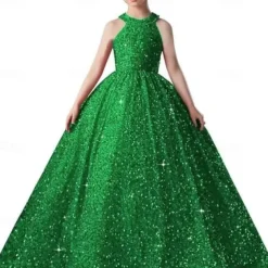 Kids Girls' Flower Girl Dress Party Dress Solid Color Sleeveless Formal Performance Wedding Mesh Princess Sweet Mesh Mid-Calf Sheath Dress Tulle Dress Flower Girl's Dress Summer Spring Fall 2-12