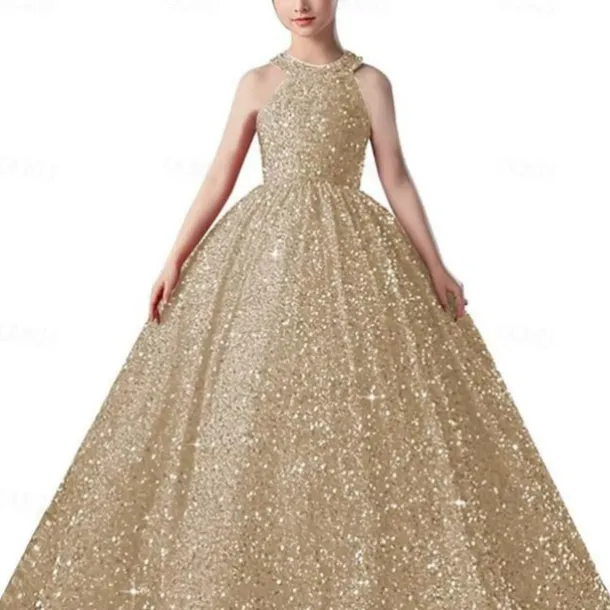 Kids Girls' Flower Girl Dress Party Dress Solid Color Sleeveless Formal Performance Wedding Mesh Princess Sweet Mesh Mid-Calf Sheath Dress Tulle Dress Flower Girl's Dress Summer Spring Fall 2-12