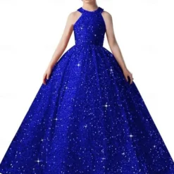 Kids Girls' Flower Girl Dress Party Dress Solid Color Sleeveless Formal Performance Wedding Mesh Princess Sweet Mesh Mid-Calf Sheath Dress Tulle Dress Flower Girl's Dress Summer Spring Fall 2-12