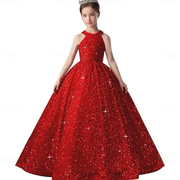 Kids Girls' Flower Girl Dress Party Dress Solid Color Sleeveless Formal Performance Wedding Mesh Princess Sweet Mesh Mid-Calf Sheath Dress Tulle Dress Flower Girl's Dress Summer Spring Fall 2-12