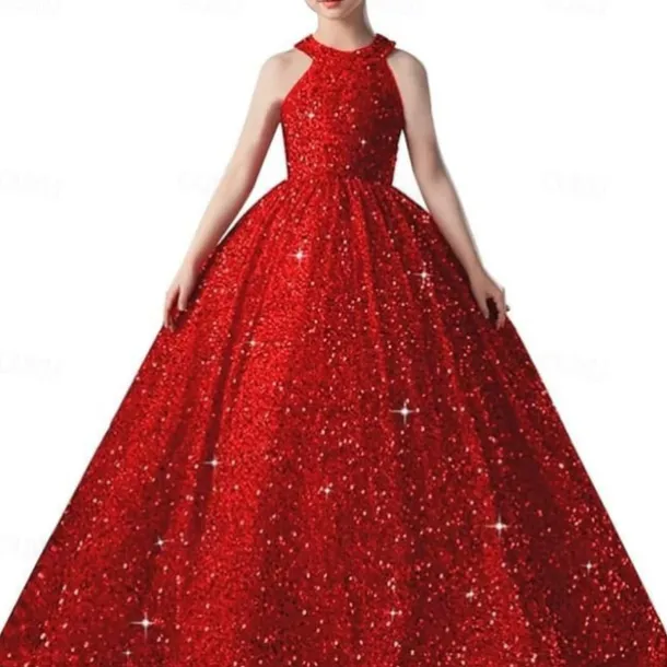 Kids Girls' Flower Girl Dress Party Dress Solid Color Sleeveless Formal Performance Wedding Mesh Princess Sweet Mesh Mid-Calf Sheath Dress Tulle Dress Flower Girl's Dress Summer Spring Fall 2-12