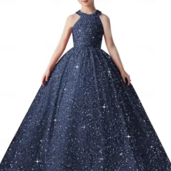 Kids Girls' Flower Girl Dress Party Dress Solid Color Sleeveless Formal Performance Wedding Mesh Princess Sweet Mesh Mid-Calf Sheath Dress Tulle Dress Flower Girl's Dress Summer Spring Fall 2-12