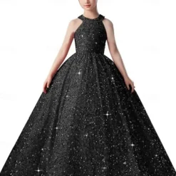 Kids Girls' Flower Girl Dress Party Dress Solid Color Sleeveless Formal Performance Wedding Mesh Princess Sweet Mesh Mid-Calf Sheath Dress Tulle Dress Flower Girl's Dress Summer Spring Fall 2-12