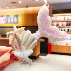 Kids Girls' Hair Accessories Active Sweet Party Birthday Mermaid White Pink