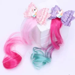 Kids Girls' Hair Accessories Active Sweet Outdoor Daily Animal Cartoon Bow Pink Blue