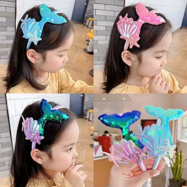 Kids Girls' Hair Accessories Active Sweet Party Birthday Mermaid White Pink