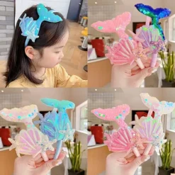 Kids Girls' Hair Accessories Active Sweet Party Birthday Mermaid White Pink