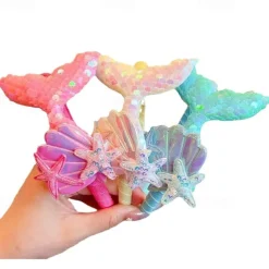 Kids Girls' Hair Accessories Active Sweet Party Birthday Mermaid White Pink