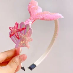 Kids Girls' Hair Accessories Active Sweet Party Birthday Mermaid White Pink