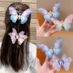 Kids Girls' Hair Accessories Active Sweet Party Birthday Butterfly Pink Blue