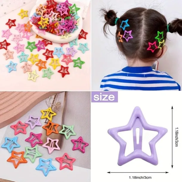 Kids Girls' Hair Accessories Star Cream 42 pieces