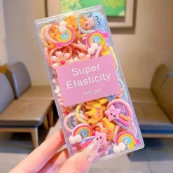 Kids Girls' Hair Accessories Floral 3# colorful flowers 20-piece set 11# light yellow 20-piece set