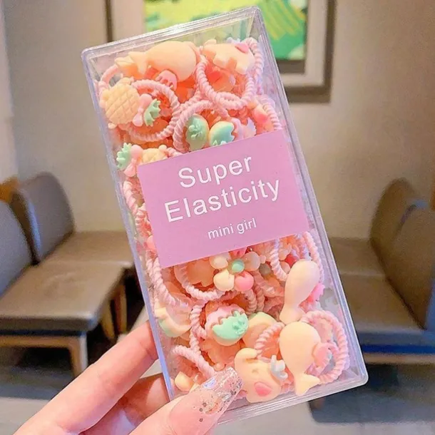 Kids Girls' Hair Accessories Floral 3# colorful flowers 20-piece set 11# light yellow 20-piece set