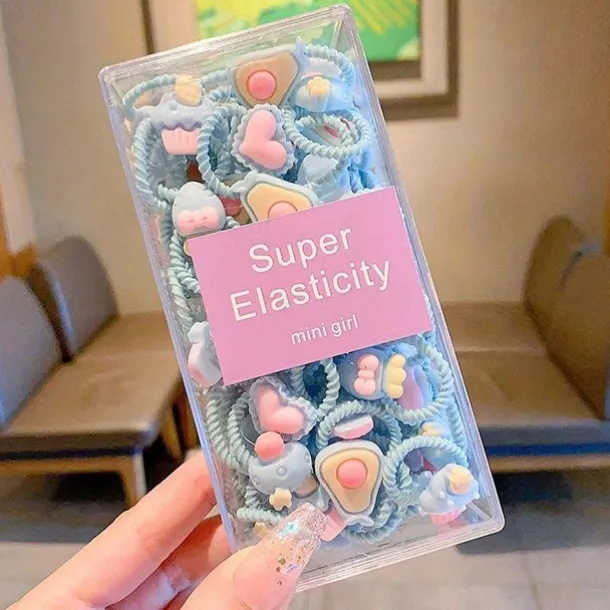 Kids Girls' Hair Accessories Floral 3# colorful flowers 20-piece set 11# light yellow 20-piece set