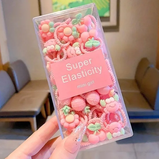 Kids Girls' Hair Accessories Floral 3# colorful flowers 20-piece set 11# light yellow 20-piece set