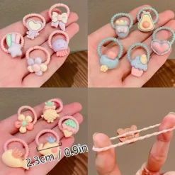 Kids Girls' Hair Accessories Floral 3# colorful flowers 20-piece set 11# light yellow 20-piece set