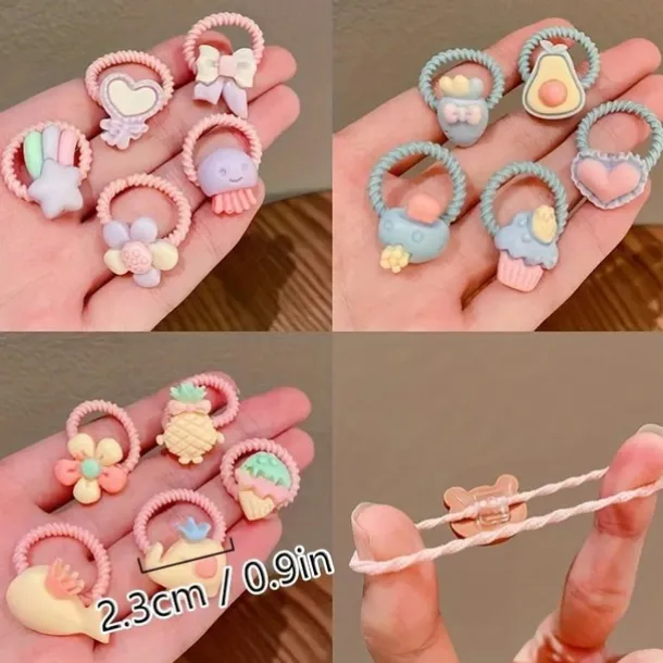 Kids Girls' Hair Accessories Floral 3# colorful flowers 20-piece set 11# light yellow 20-piece set