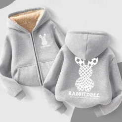 Kids Girls' Hoodie Graphic Long Sleeve Zipper Pocket Fall Winter Fashion Daily Polyester Outdoor Casual Tailored Fit