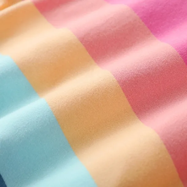 Kids Girls' Hoodie Rainbow Stripe Long Sleeve Pocket Spring Fall Cute Streetwear Daily Cotton Outdoor Casual Regular Fit