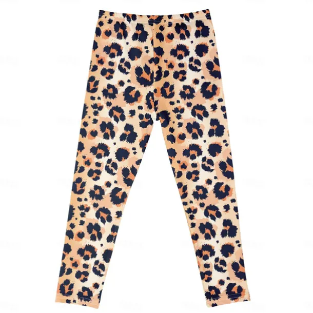 Kids Girls' Leggings Animal Active Outdoor Cotton 3-7 Years Summer Red monkey Purple crown White crown