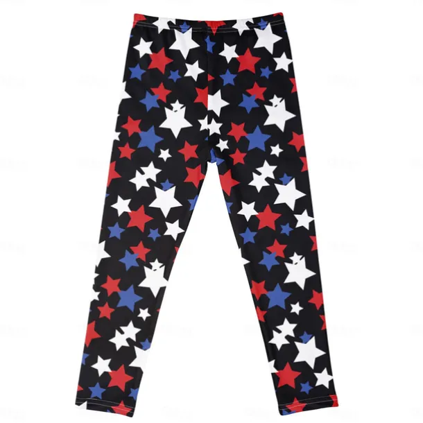 Kids Girls' Leggings Animal Active Outdoor Cotton 3-7 Years Summer Red monkey Purple crown White crown