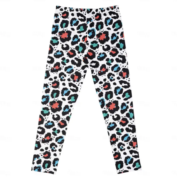 Kids Girls' Leggings Animal Active Outdoor Cotton 3-7 Years Summer Red monkey Purple crown White crown
