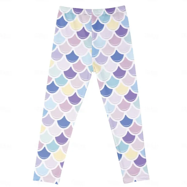 Kids Girls' Leggings Animal Active Outdoor Cotton 3-7 Years Summer Red monkey Purple crown White crown