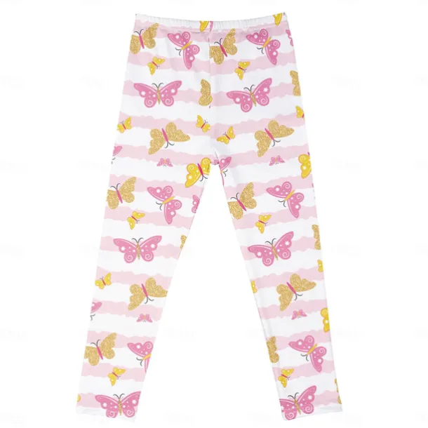 Kids Girls' Leggings Animal Active Outdoor Cotton 3-7 Years Summer Red monkey Purple crown White crown