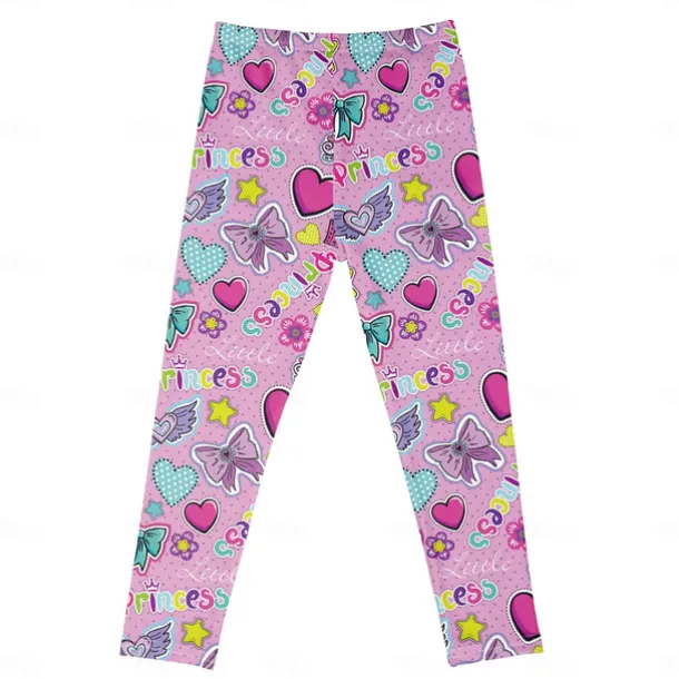 Kids Girls' Leggings Animal Active Outdoor Cotton 3-7 Years Summer Red monkey Purple crown White crown