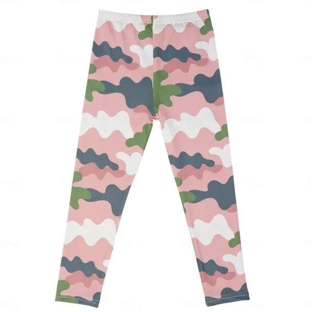 Kids Girls' Leggings Animal Active Outdoor Cotton 3-7 Years Summer Red monkey Purple crown White crown