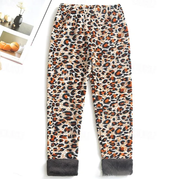 Kids Girls' Leggings Heart Active Outdoor 7-13 Years Fall Leopard Print Navy blue dots Colorful hearts