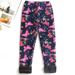 Kids Girls' Leggings Heart Active Outdoor 7-13 Years Fall Leopard Print Navy blue dots Colorful hearts