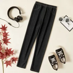 Kids Girls' Leggings Solid Color Daily Outdoor 7-13 Years Summer Black Royal Blue