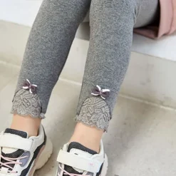 Kids Girls' Leggings Solid Color Active Outdoor Cotton 7-13 Years Fall Pink purple Black White