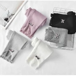 Kids Girls' Leggings Solid Color Active Outdoor Cotton 7-13 Years Fall Pink purple Black White